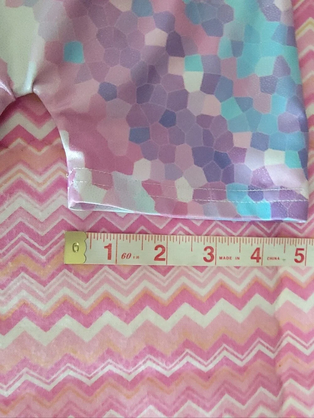 Girls Pastel Rainbow Mosaic Gymnastics Biketard Leotard Pink Purple Blue Size 90